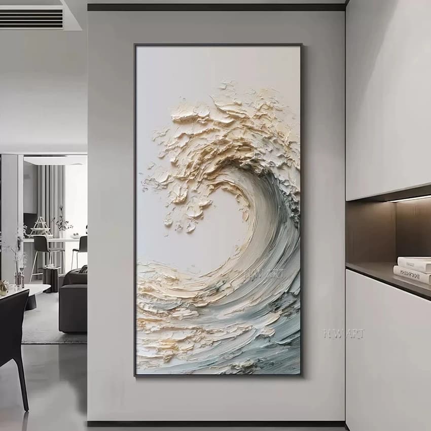 Peinture à l'huile sur toile peinte à la main, couteau d'épaisseur, peinture abstraite, images d'art murales pour décoration de maison, sans cadre, 100%