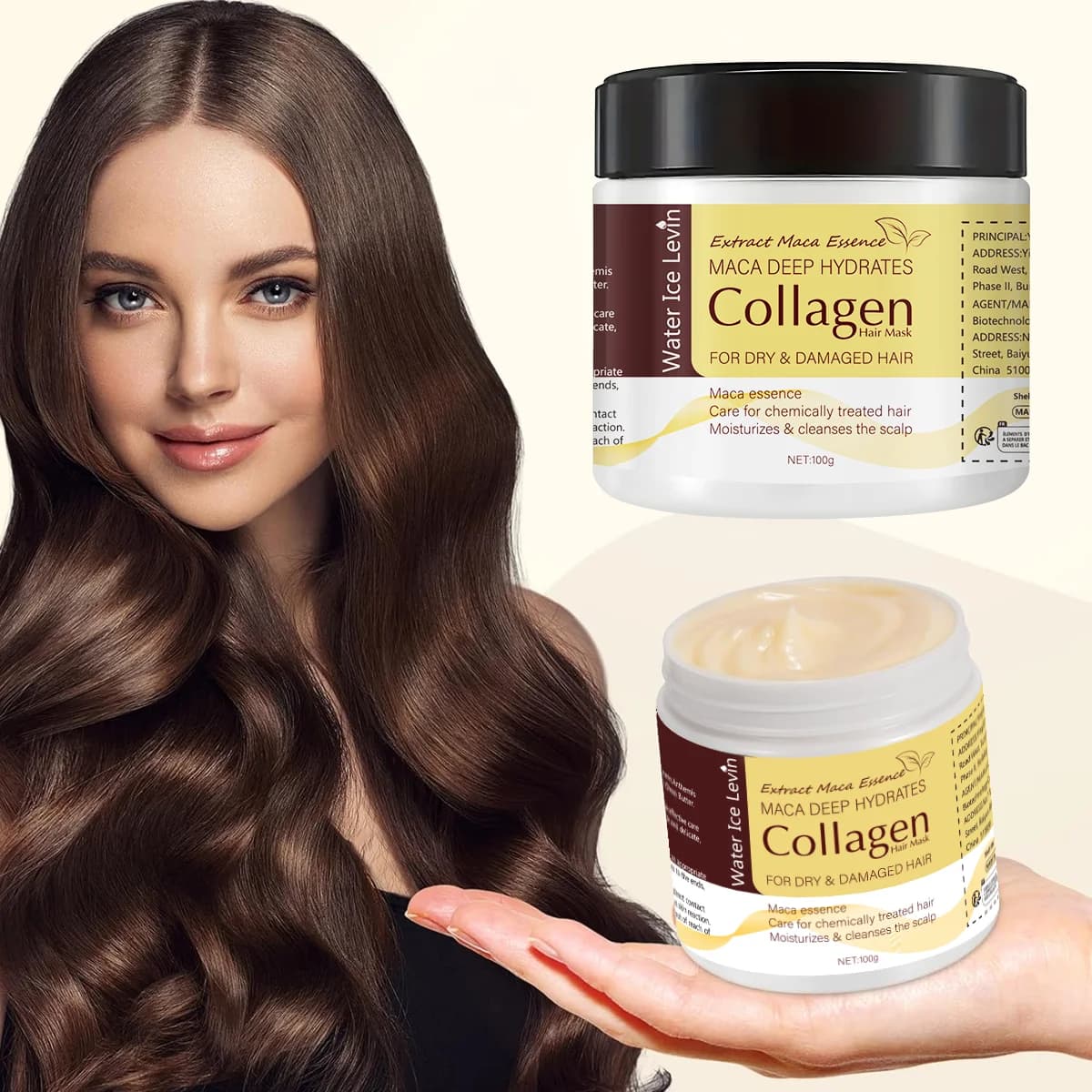 Masque capillaire magique, contient du collagène et de la kératine - Nourrit en profondeur les cheveux à l'huile de coco - Hydrate et nourrit intensément - Répare les cheveux fins, fragiles, secs et a
