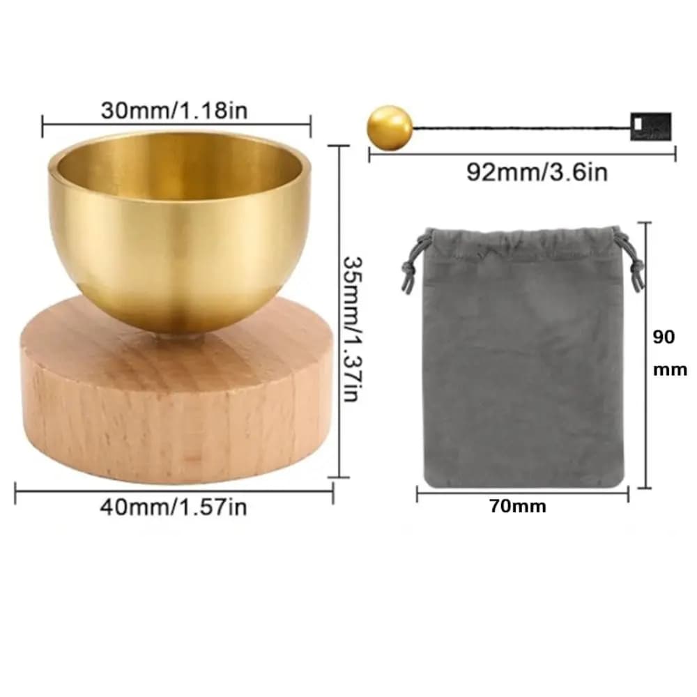 Mini bol chantant tibétain Unique, bol de méditation de Relaxation musicale, outil de Relaxation avec sac de rangement, bol sonore en cuivre pour Yoga