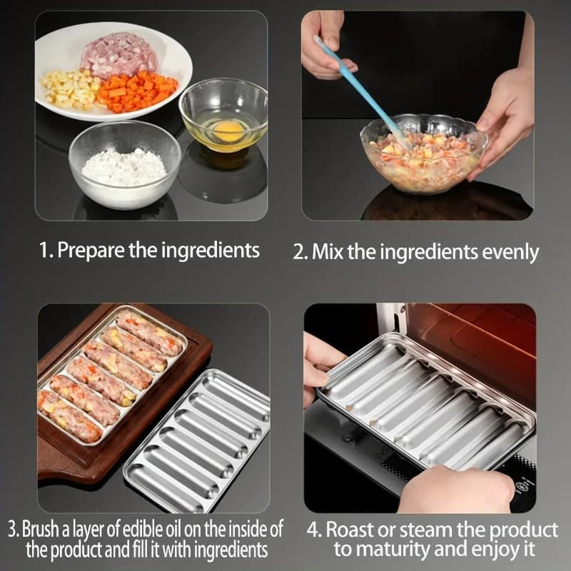 Moule à saucisses en acier inoxydable, jambon, saucisse, pâtisserie à la vapeur, aliments complémentaires, Hot Dog, broyeur de fabrication de saucisses rôties