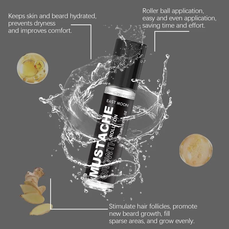 Rouleau à barbe pour hommes avec huile de romarin-sérum capillaire nourrissant pour le visage