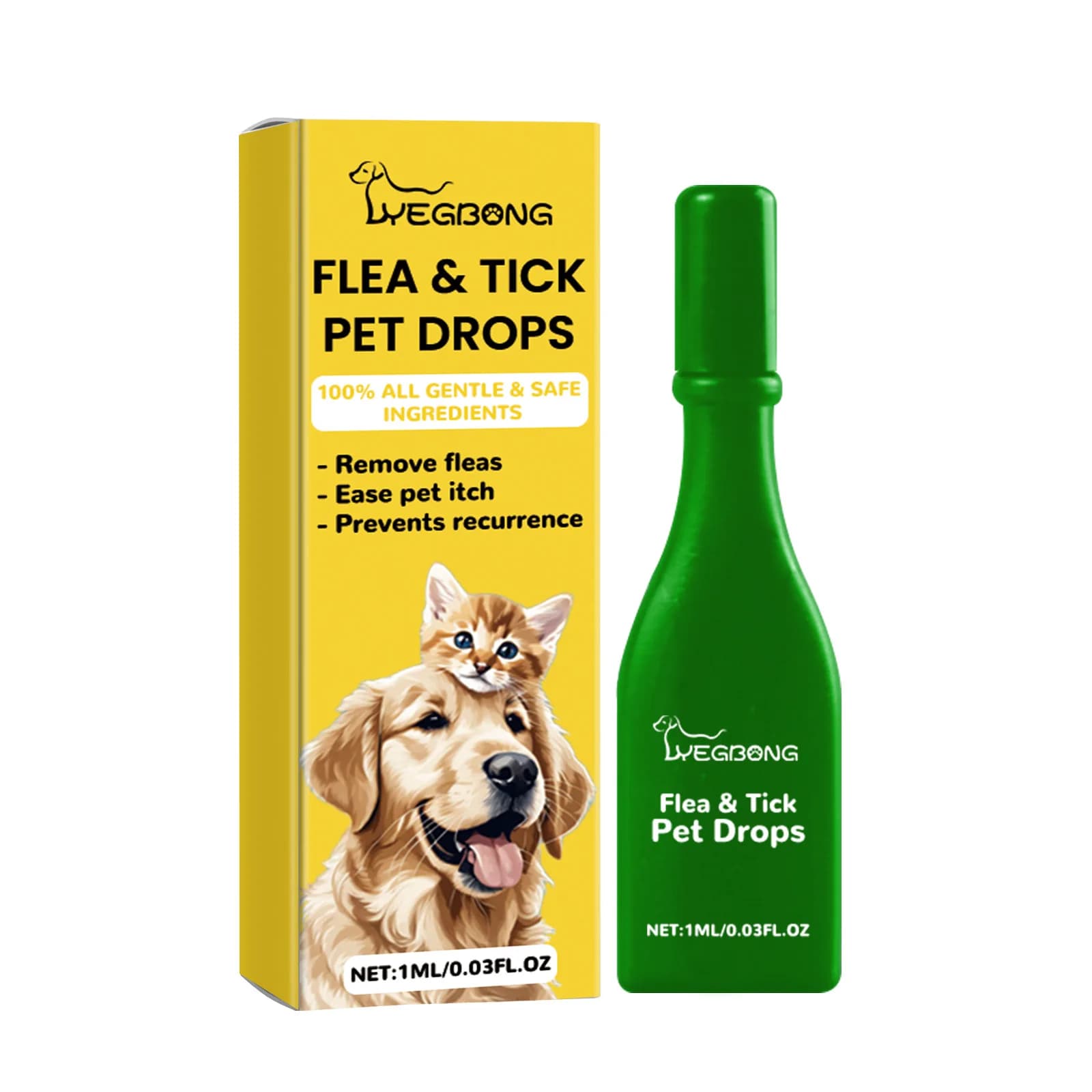 Gouttes anti-puces pour chats, élimination des puces et des tiques, soulagement des démangeaisons cutanées, répulsif externe contre les insectes, fournitures de vermifugation, traitement des tiques po
