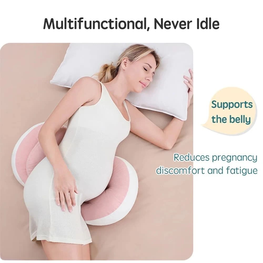 Oreiller de grossesse avec 1 oreiller auxiliaire gratuit, oreiller de soutien de taille en coton pour femmes enceintes, oreiller de couchage pour le corps