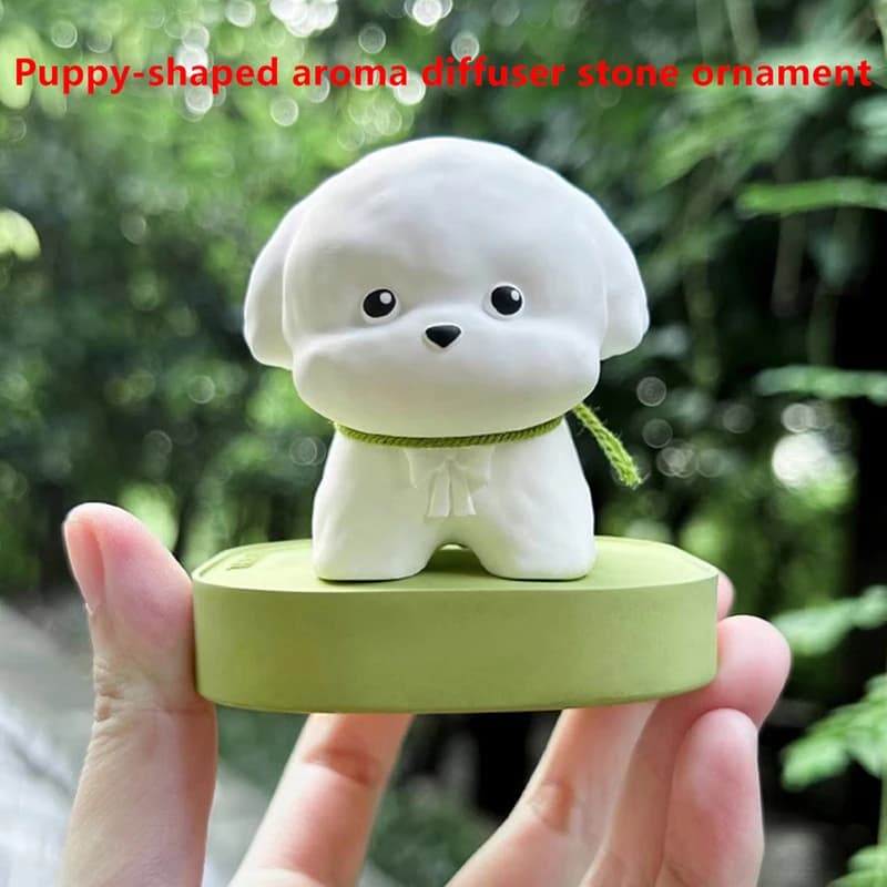 CA 1 pièce, nouveau diffuseur d'aromathérapie en forme de chiot mignon et dynamique, parfait pour la décoration de voiture, la décoration de la maison ou comme cadeau.