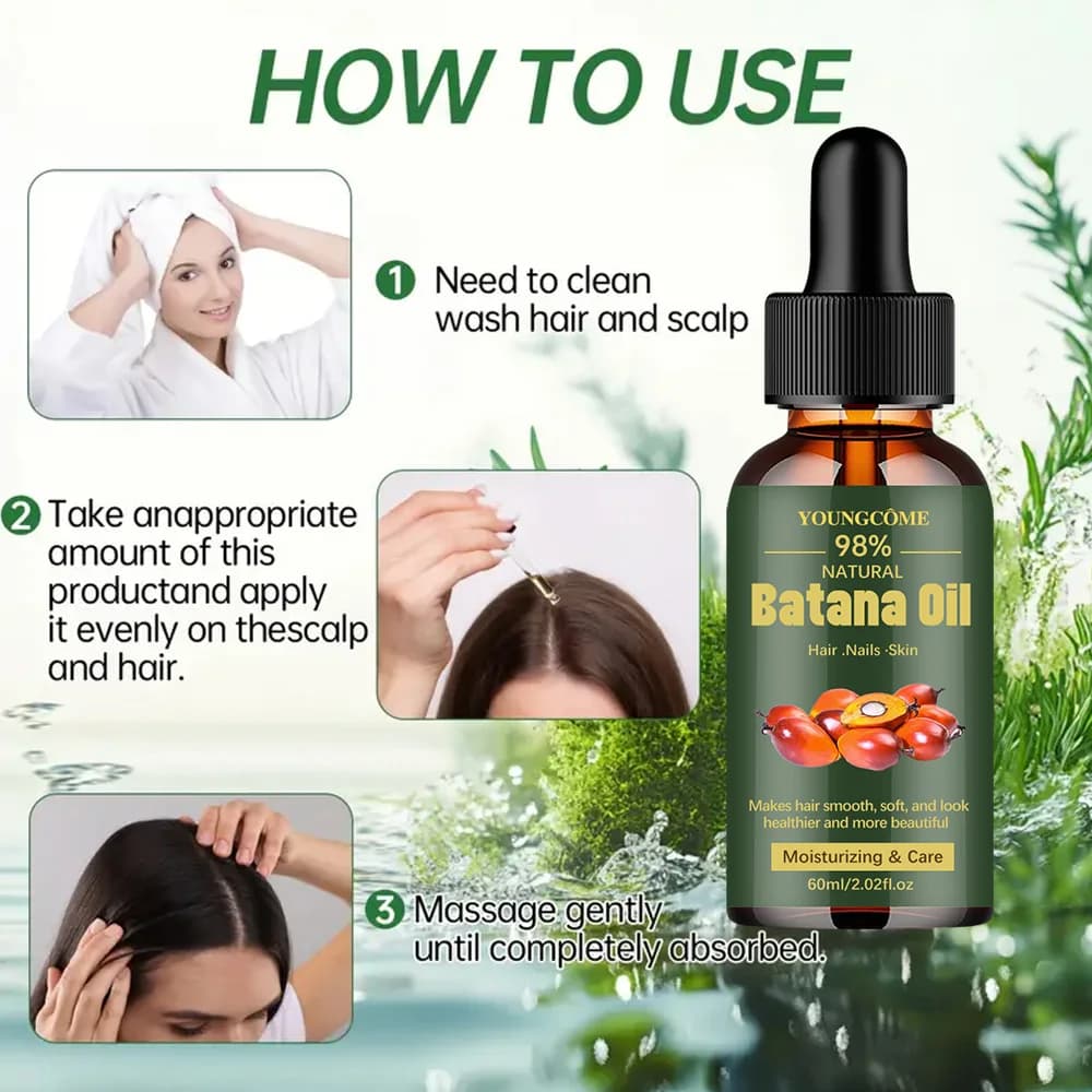 Huile de Batana naturelle pour la croissance des cheveux, huile de Batana Pure, renforce la brillance des cheveux pour femmes, prévient la perte de cheveux, élimine les pointes fourchues, 1/3 pièces
