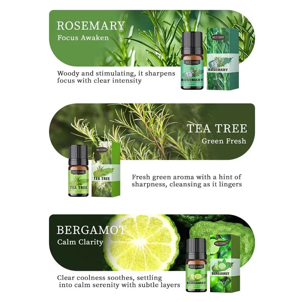 Huiles essentielles naturelles, romarin, arbre à thé, citron, lavande, citronnelle, Eucalyptus, menthe poivrée, huile parfumée d'orange douce, 5ml
