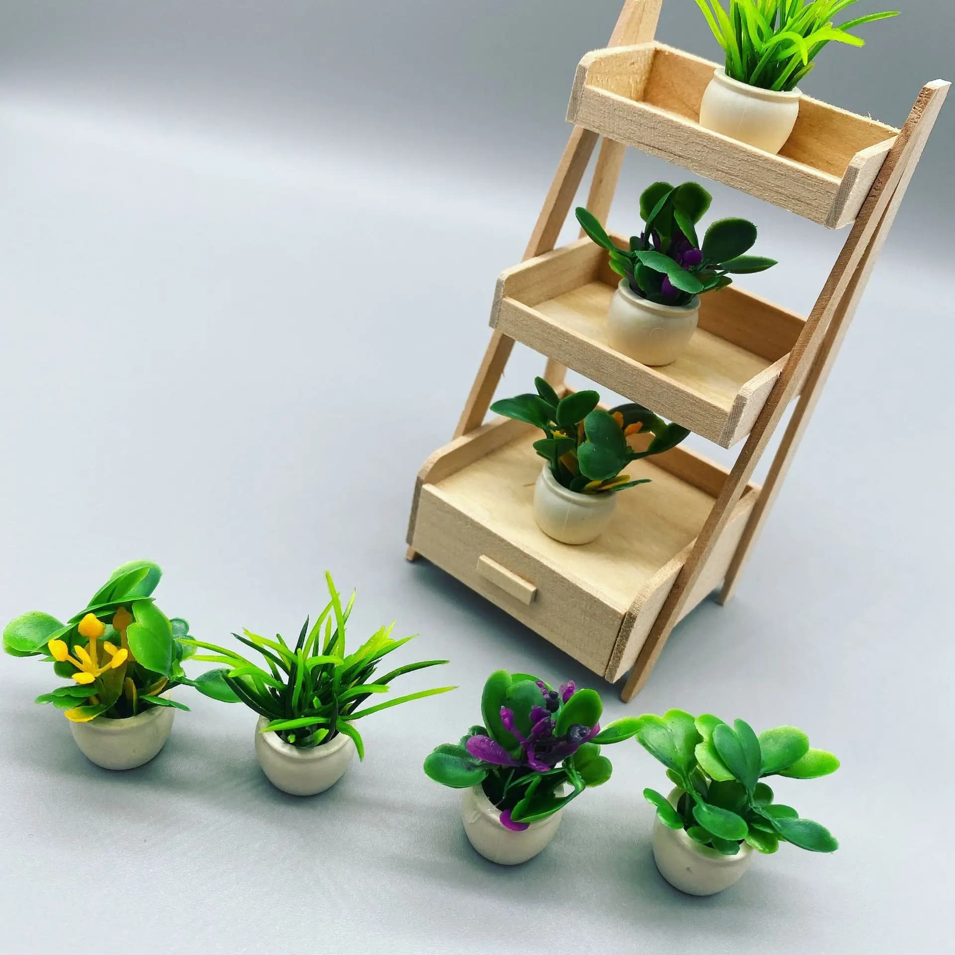 Mini Bonsaï Artificiel en Pot, Fausse Plante Succulente, Ornement de Verdure, Gnome de Jardin Dégradé