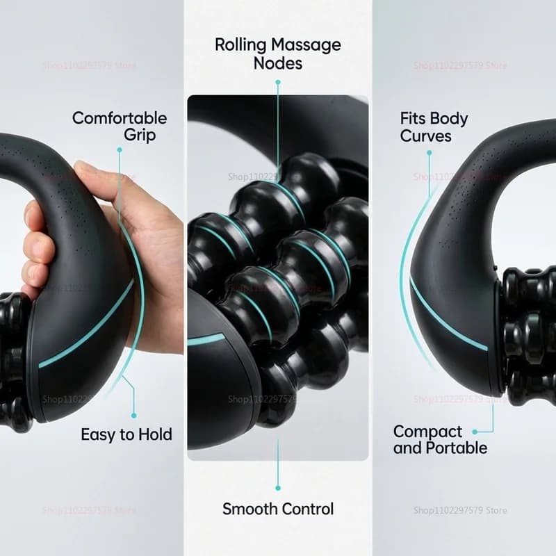 Masseur à rouleaux électrique portatif – 3 vitesses de massage par tapotement pour la relaxation musculaire de tout le corps, masseur à rouleaux pour fascia