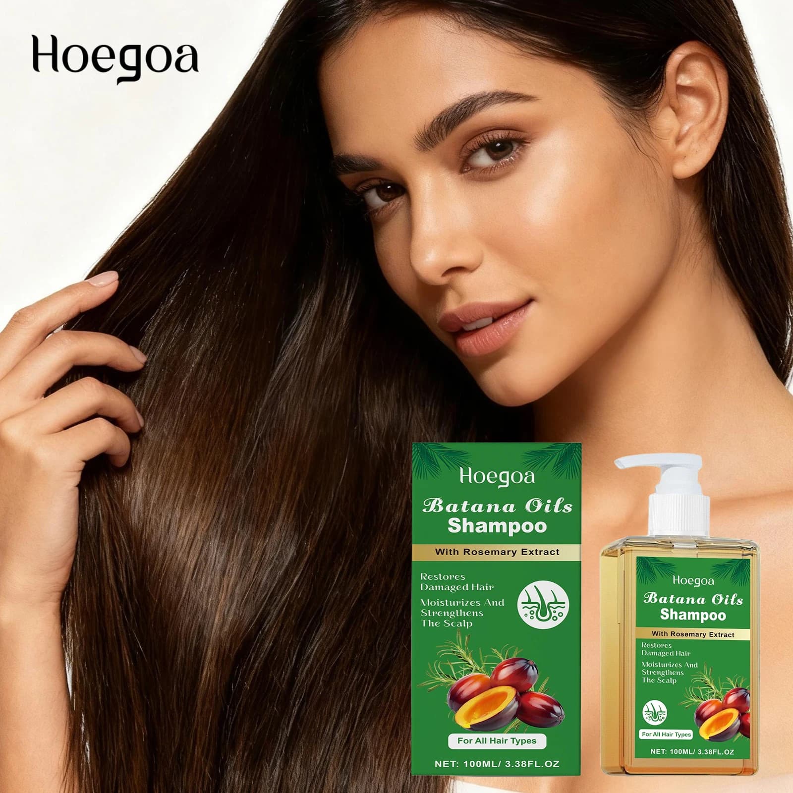 Batana – shampoing à l'huile, contrôle de l'huile, shampoing au romarin, réparation des cheveux endommagés, nourrissant pour le cuir chevelu, renforce les racines des cheveux, lissage des cheveux