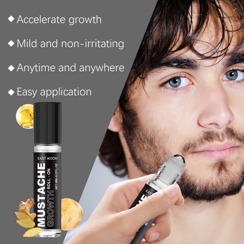 Rouleau à barbe pour hommes avec huile de romarin-sérum capillaire nourrissant pour le visage