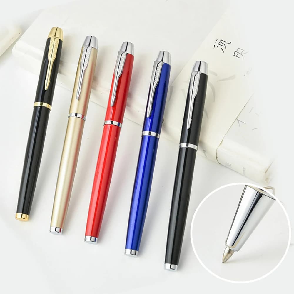 Stylo à bille en métal de marque de luxe, stylo à bille, cadeau d'affaires, écriture, bureau, fournitures scolaires, matériel pour étudiants, papeterie