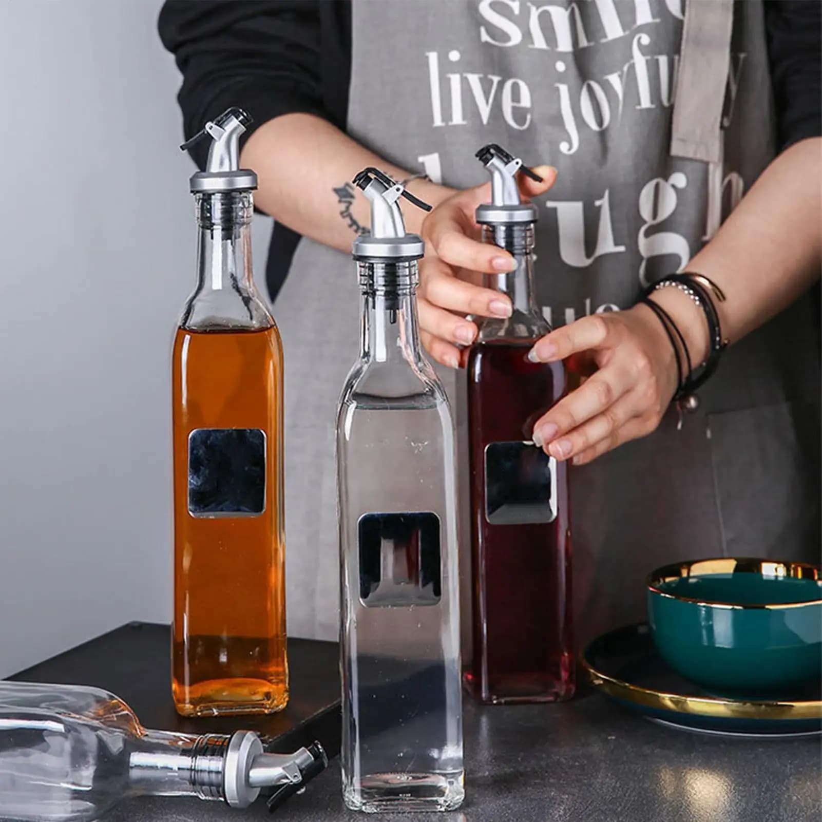 Bec verseur anti-fuite pour bouteille d'huile, verseur de vin et d'huile d'olive, distributeur d'huile de soja