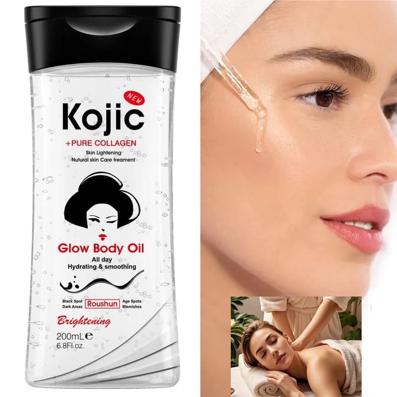 200ml Huile corporelle à l'acide kojique Huile essentielle pour le corps Huile de soin de la peau Hydratante et soin hydratant Convient à toutes les saisons