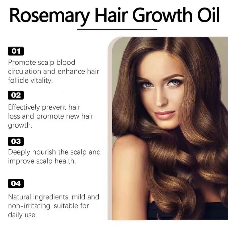 Huile essentielle de romarin Dense pour cheveux, 60ml, lavande végétalienne, réparation des dommages des cheveux, prévient la perte de cheveux, cheveux lisses, nourrit, huile de soin capillaire