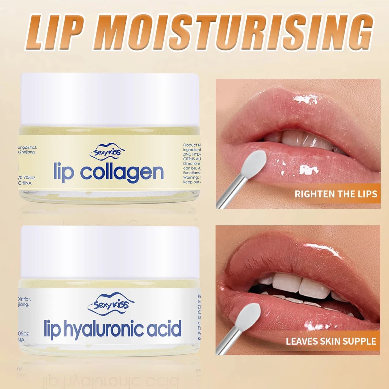 Masque pour les lèvres au collagène à l'acide hyaluronique