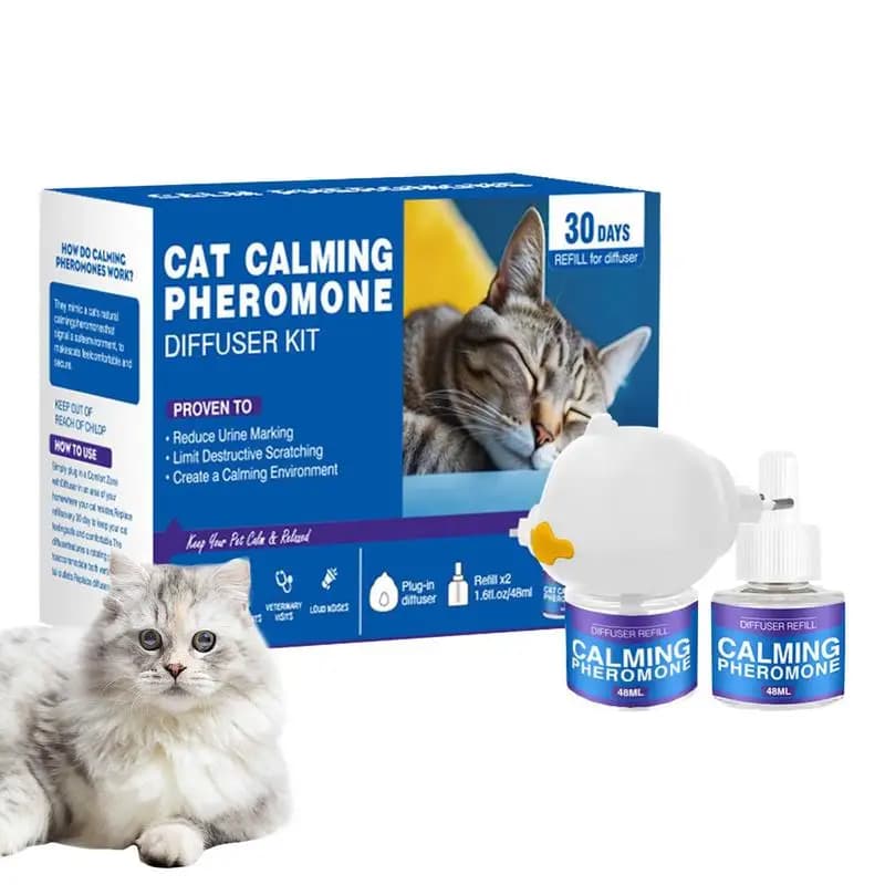 Recharge de diffuseur apaisant pour phéromones de chat, réduit la lutte, prise de diffuseur pour animaux de 60 jours, phéromone apaisante pour soulager le Stress