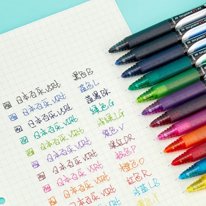 Stylos à bille à bille PILOT Hi-Tecpoint Precise V5 RT, stylo à bille roulant à encre liquide rechargeable et rétractable, écriture super lisse