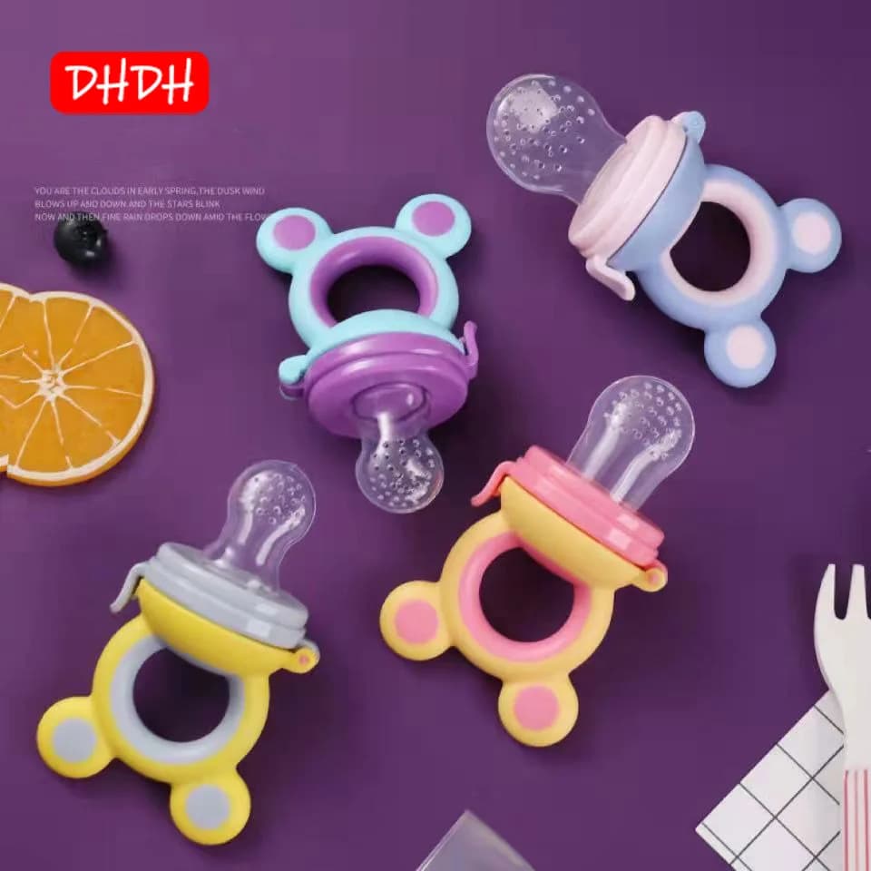 Anneau de dentition en silicone pour bébé, biberon, fruits, mangeoire pour nouveau-né, aliments frais, grignoteuse, attache-sucette, accessoires pour bébé, sans BPA