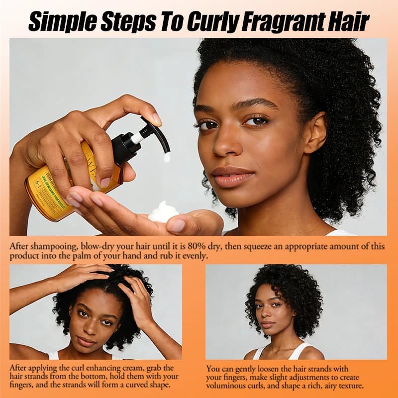 Crème pour cheveux bouclés 280 ml, huile de ricin noire, crème hydratante pour le coiffage des cheveux, crème lissante pour cheveux, anti-frisottis, crème définissante pour cheveux ondulés