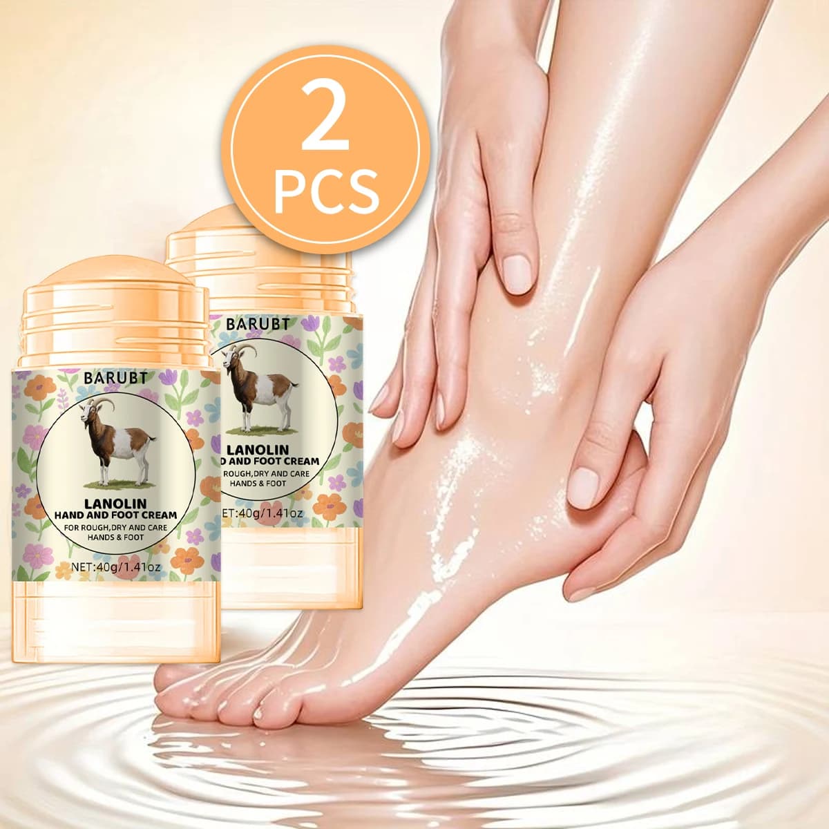 Crème pour les pieds au suif de mouton 40g pour éliminer les callosités, crème anti-gel et anti-fissures, crème pour talons gercés, crème réparatrice pour les mains et les pieds