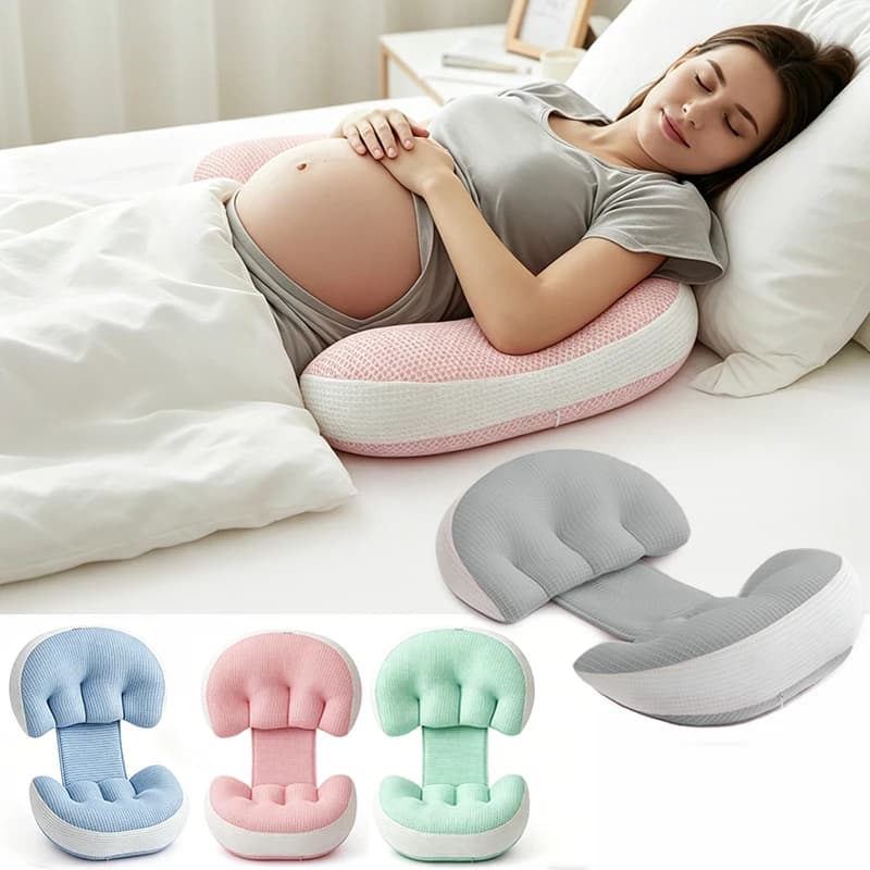 Oreiller de grossesse multifonctionnel avec coussin auxiliaire, soutien lombaire doux et réglable pour femmes enceintes, oreillers corporels pour dormir