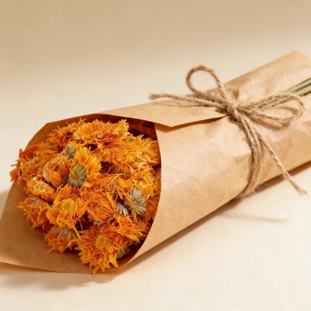 Pétales de calendula de souci biologique, 100/200g, fleurs séchées pour bain de beauté, oreiller en sachet, décoration de mariage et bougie DIY
