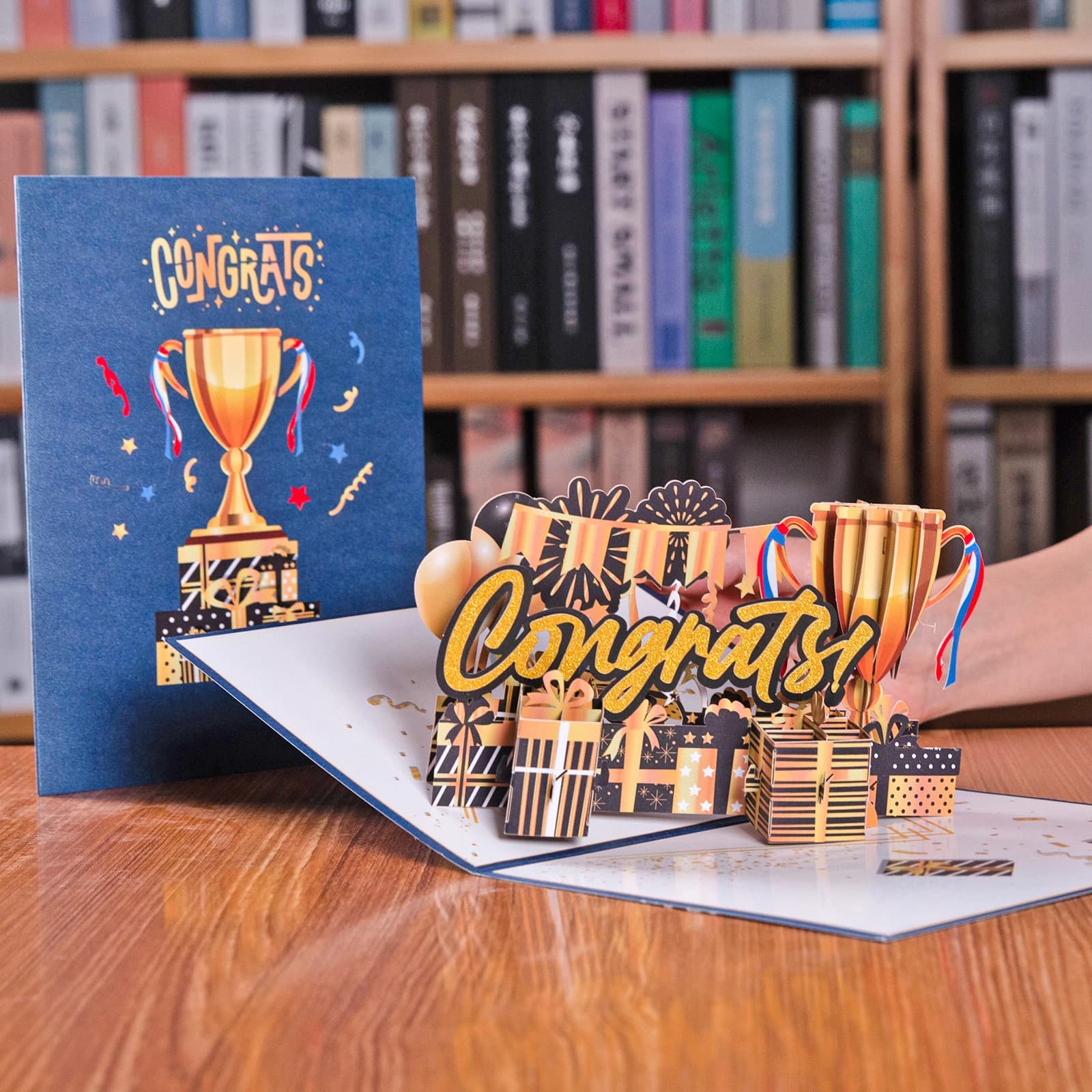 Carte de félicitations Pop Up, carte de graduation, carte de voeux 3D pour les entreprises, lycée, université