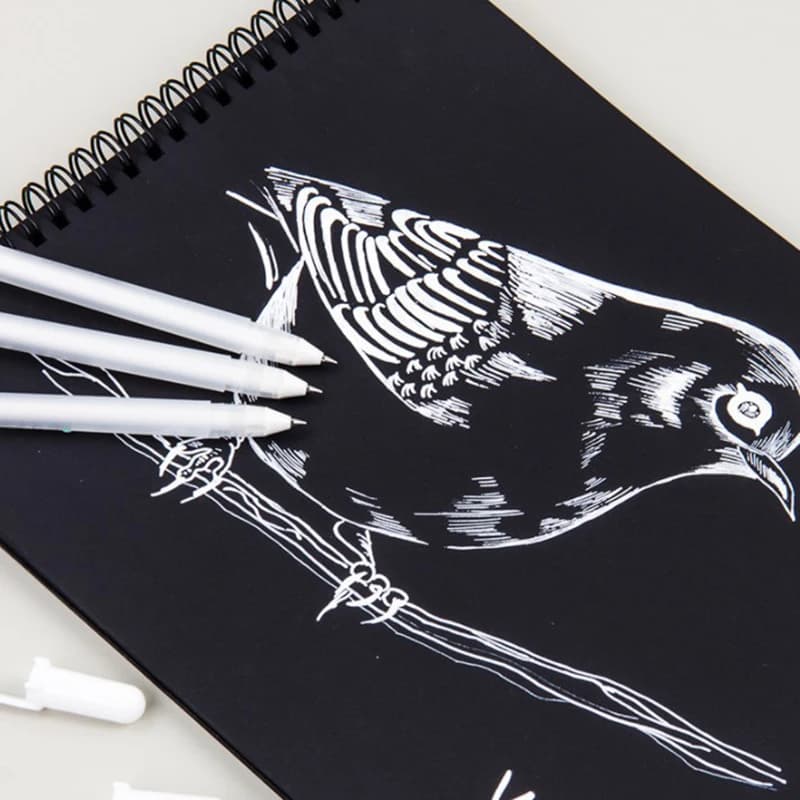 Sakura Gelly rouleau Gel stylo couleur blanche 0.5mm 0.8mm 1.0mm haute lumière Marke stylo noir carton Art peinture stylo blanc ligne stylos