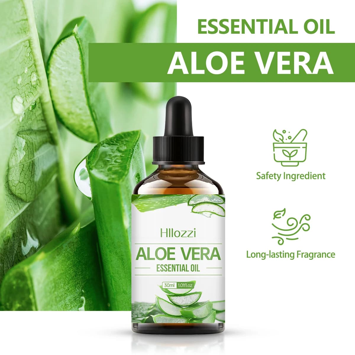 ALOE VERA ESSENTIAL OIL Facial de Aloe que mantiene la piel húmeda, Peut être utilisé pour les cheveux, le visage, le corps, l'aromathérapie