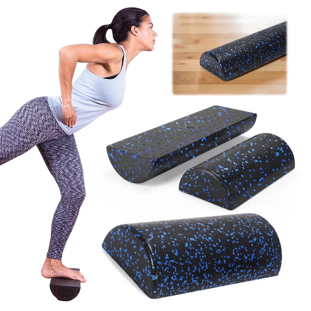 Rouleau de yoga demi-rond, rouleau de massage, rouleau en mousse semi-circulaire haute densité, étireur dorsal multifonction pour le yoga et la remise en forme