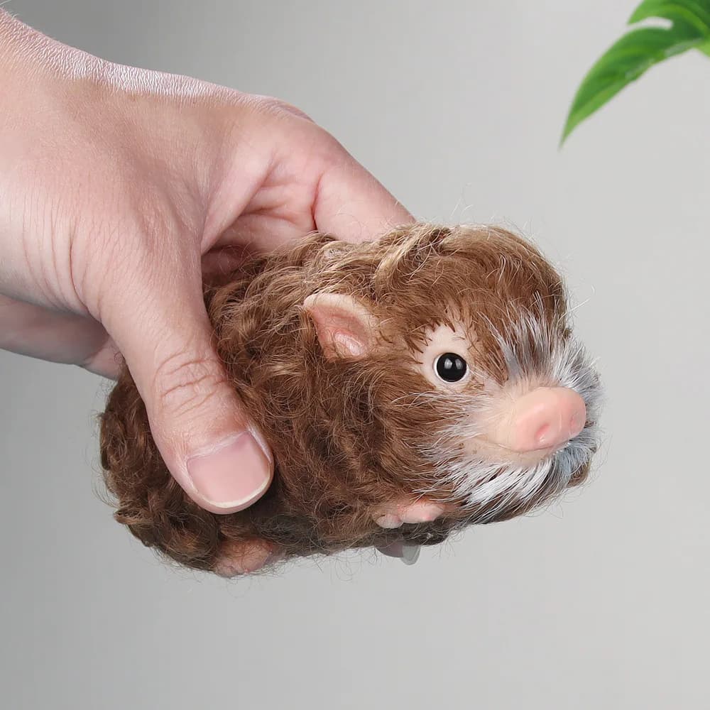 Nouvelle Simulation Animal cochon jouets pour animaux de compagnie mignon brun cheveux bouclés cochon jouets réaliste doux Reborn poupée cochon enfants jouer maison jouets cadeaux