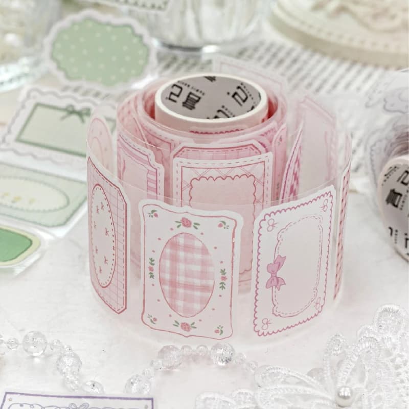 6 rouleaux de bandes Washi de la série Healing Tag, autocollants pour scrapbooking, cadres vintage, matériel pour journalisation et fournitures de scrapbooking DIY