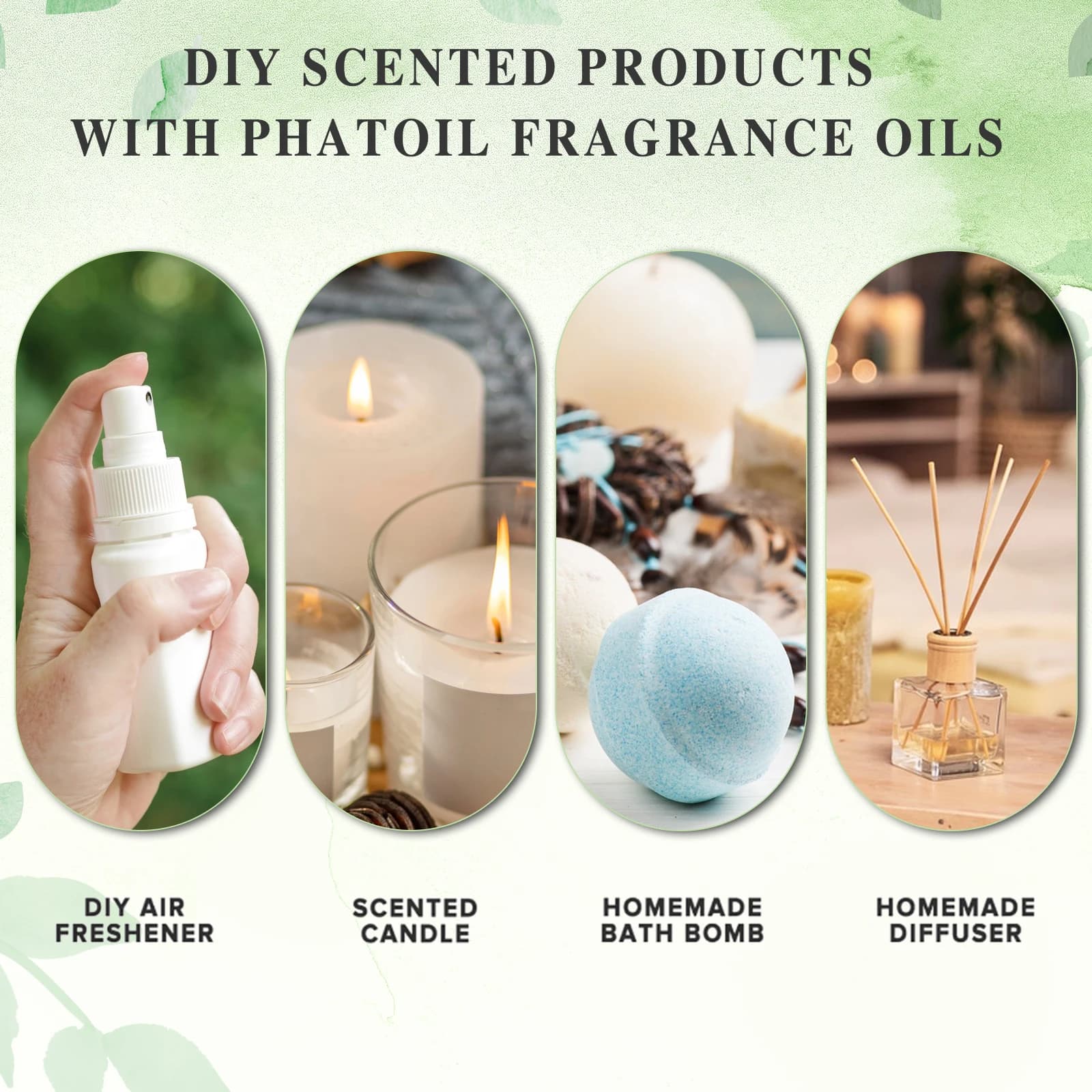 PHATOIL 100ml huile parfumée aux fruits avec compte-gouttes-noix de coco et vanille mangue pastèque fraise huiles d'aromathérapie pour diffuseur