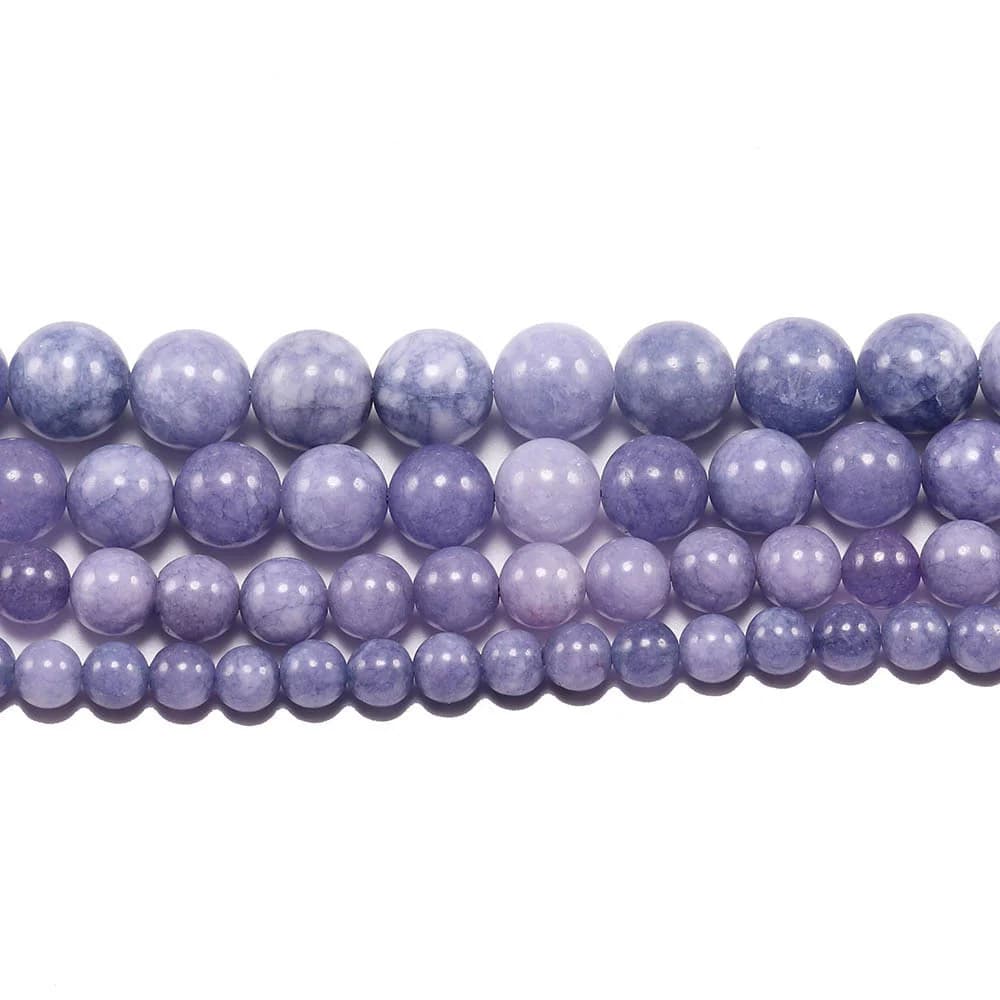 Perles en pierre d'angélite naturelle, amples, pour la fabrication de bijoux, Bracelets, collier, cordon de 15 pouces, non inclus, 4mm, 6mm, 8mm, 10mm