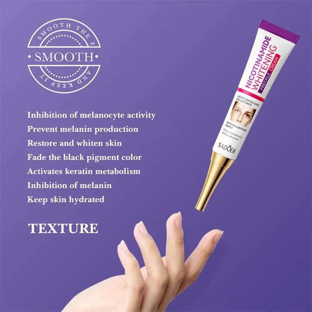 Crème blanchissante et anti-taches de rousseur pour le visage, Nicotinamide, éclaircissante et hydratante, estompe les taches foncées