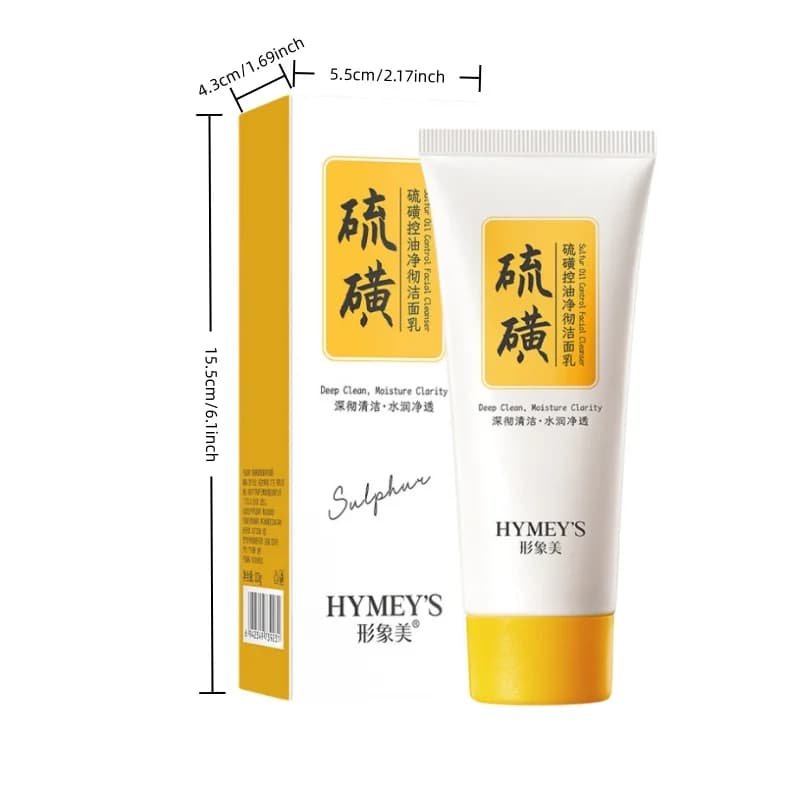 Lait nettoyant au soufre pour le contrôle du sébum, 100 g, contenant du soufre, des protéines de blé hydrolysées, de l'extrait de purslane, nettoie en profondeur et hydrate, élimine les impuretés faci