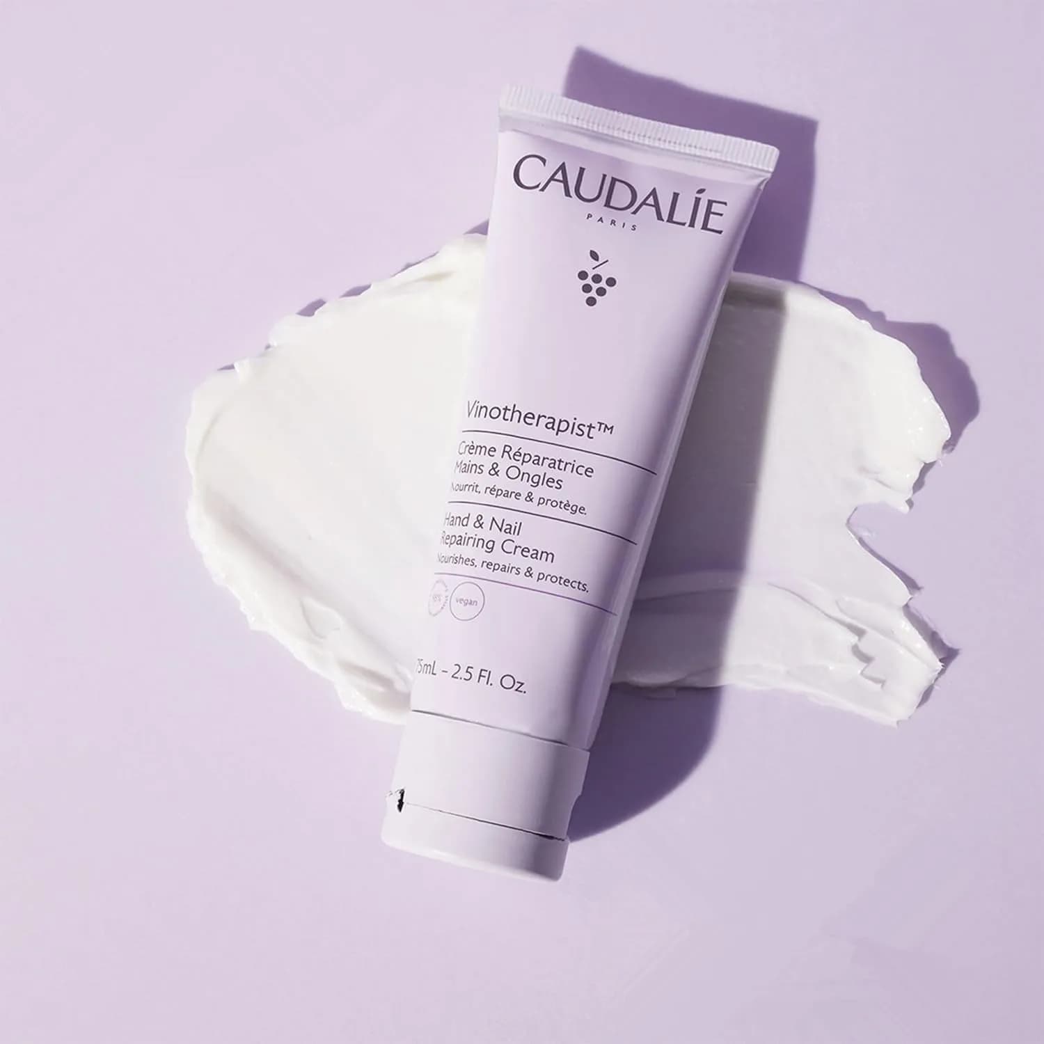 Crème réparatrice pour les mains aux pépins de raisin Caudalie, au beurre de karité et à l'huile de pépins de raisin, nourrit les mains sèches, apaise et hydrate, 1 à 5 pièces