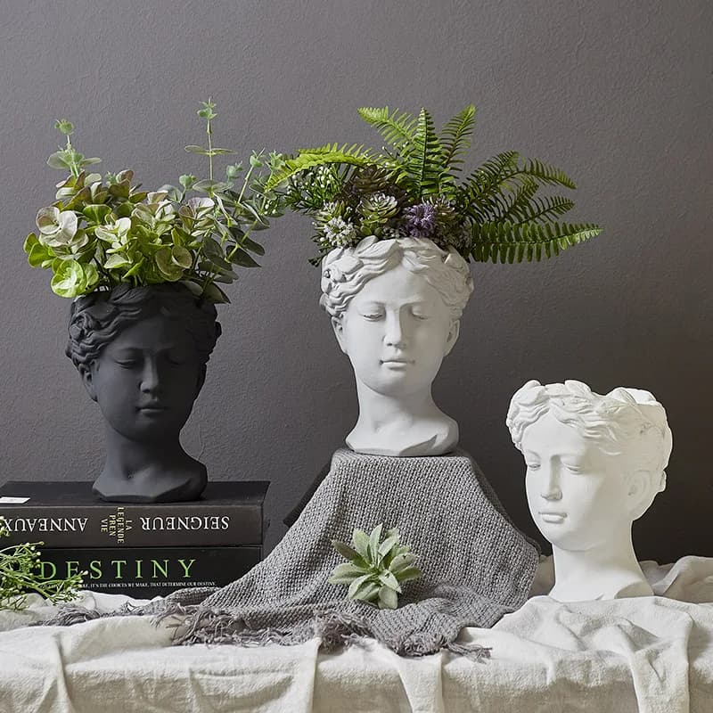 Moule en silicone pour pot de résine de statue de Vénus, moule en béton de vase de déesse grecque, plante succulente, pot de fleur, créateurs de moules