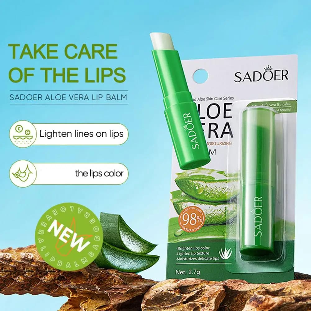 Baume à lèvres à l'aloe vera, nourrissant, rafraîchissant, hydratant, prévient les gerçures et répare les lèvres, doux, non irritant, 1/2/3 pièces