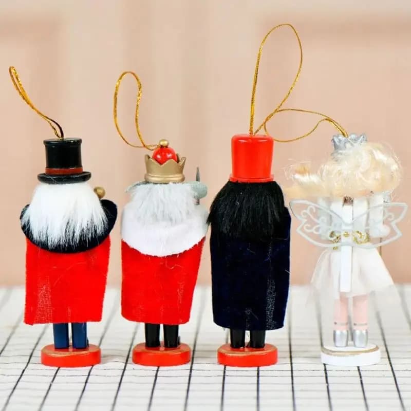 Ensemble 4 décorations casse-noisettes vacances 13 Soldats en bois avec thème garde souris 87ha