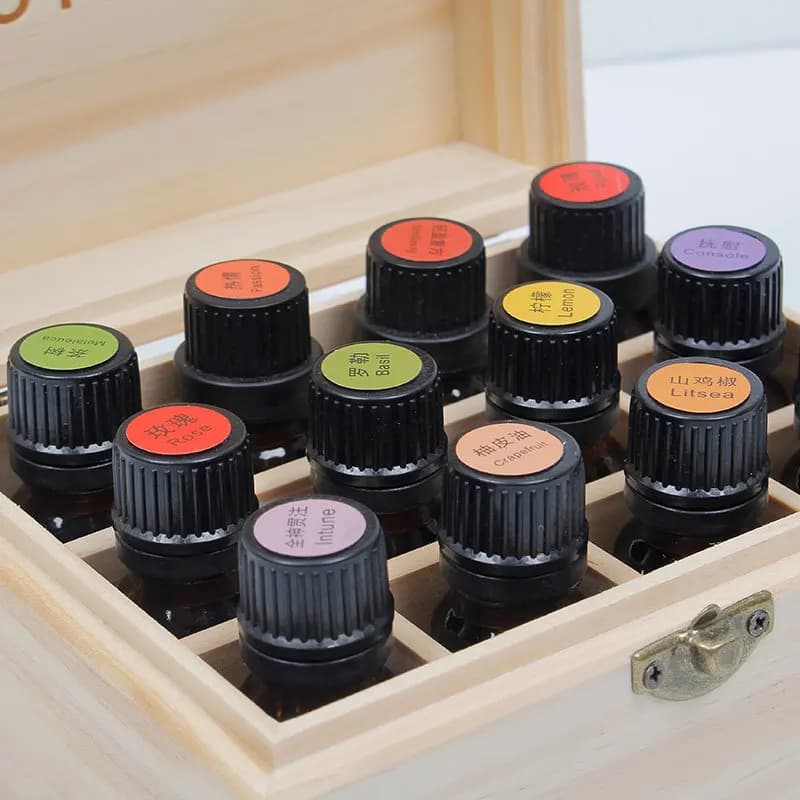 Pour DoTERRA boîte de rangement d'huiles essentielles en bois boîte de rangement à 12 compartiments 15ML boîte d'affichage d'huiles essentielles à 12 compartiments