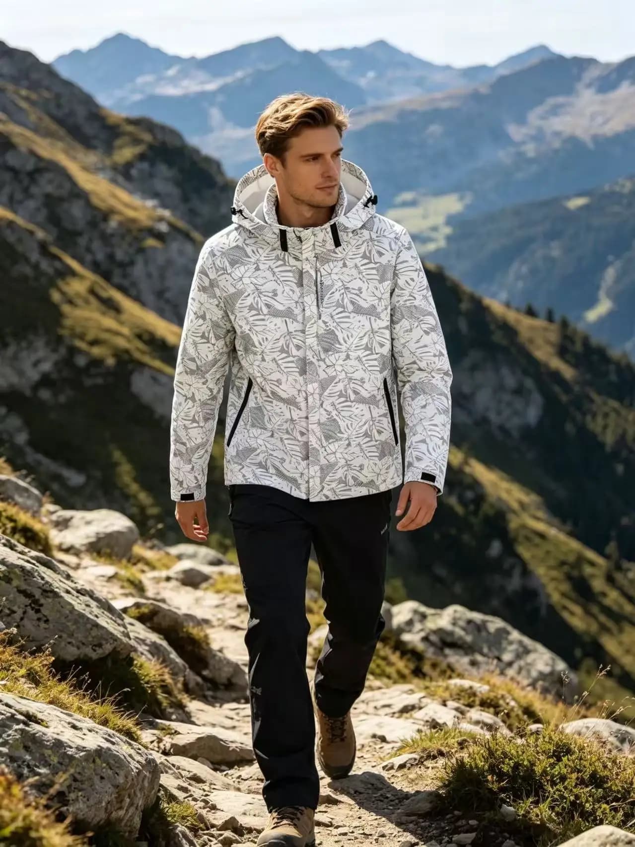 Veste à capuche, veste décontractée zippée pour homme