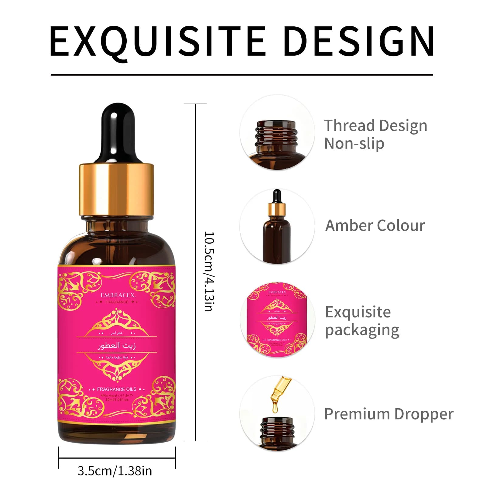 6 types d'huiles essentielles de 30 ml, huiles de massage, soins de la peau, huile essentielle arabe, longue durée, fabrication de savon, diffuseurs, cadeaux pour l'Aïd al-Fitr