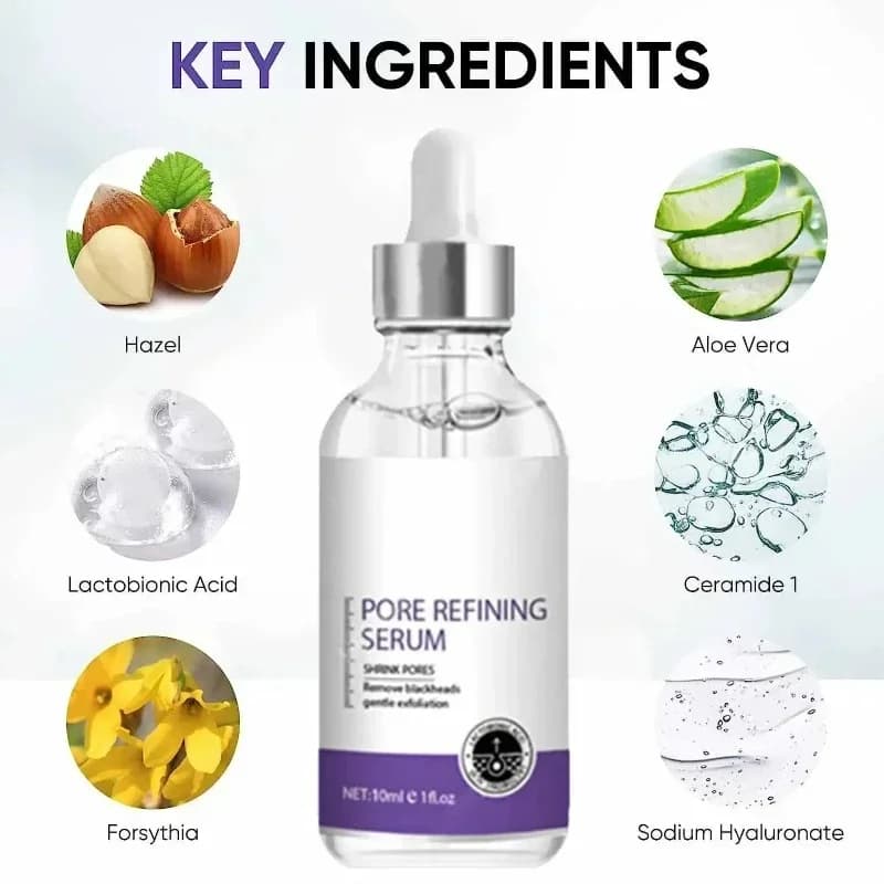 Sérum Réducteur de Pores UPD pour le Visage, Élimination des Pores Dilatés, Essence Raffermissante pour Minimiser les Pores, Soin de la Peau, Beauté, Peau Raffermie