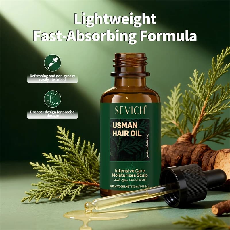 Soins capillaires huile essentielle Usma herbe sérum réparation endommagé nourrir huile capillaire plus épaisse prévenir la calvitie huile de croissance des cheveux unisexe