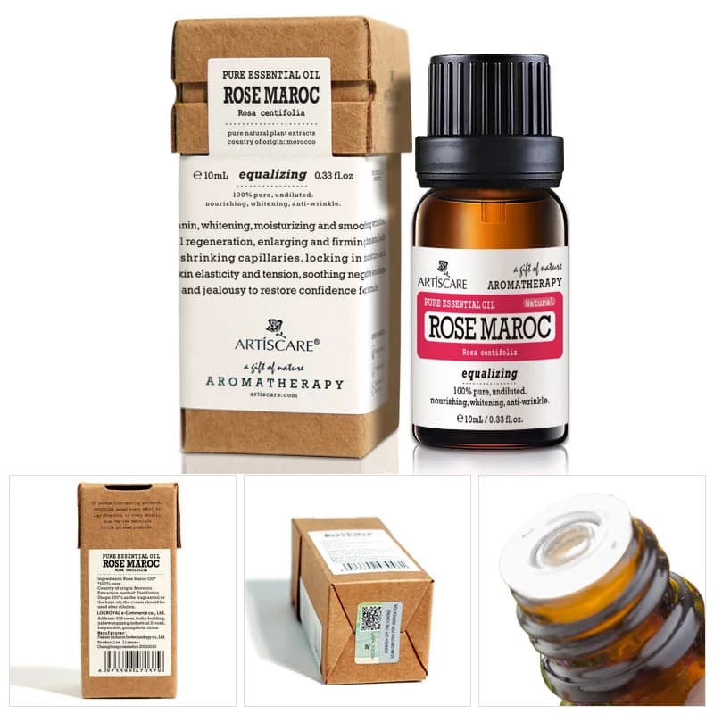 Huile essentielle de Rose 100% naturelle, 10ml, huiles de Massage hydratantes et hydratantes, soins pour la peau du visage, huile de Rose Pure du maroc