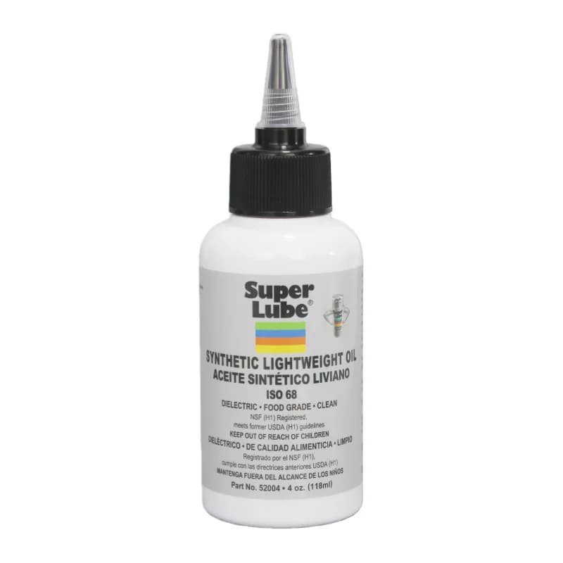 Super Lube 52004 Bouteille de 118 ml Huile synthétique légère multi-usages Nouvel emballage pour huile de pompe à vide Équipement de transformation alimentaire