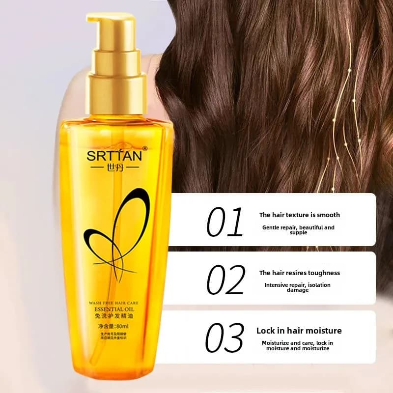 Huile Essentielle Soin Capillaire Sans Rinçage, Soin Capillaire Adoucissant, Sans Rinçage Non Gras, Huile pour Cheveux, Convient à Tous Types de Cheveux