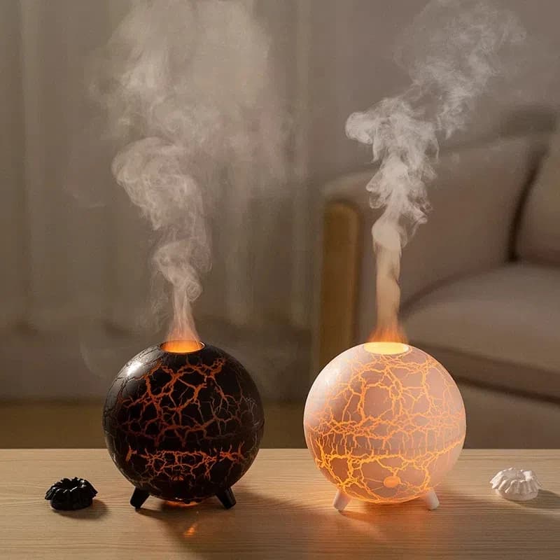Nouveau Humidificateur d'air d'aromathérapie planète ultrasonique créatif 200ML USB Spray parfum diffuseur d'huile essentielle flamme de fissure colorée