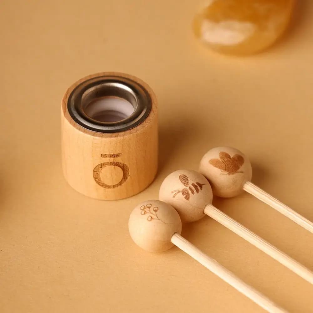Couvercle boule en bois pour bouteille d'huile essentielle